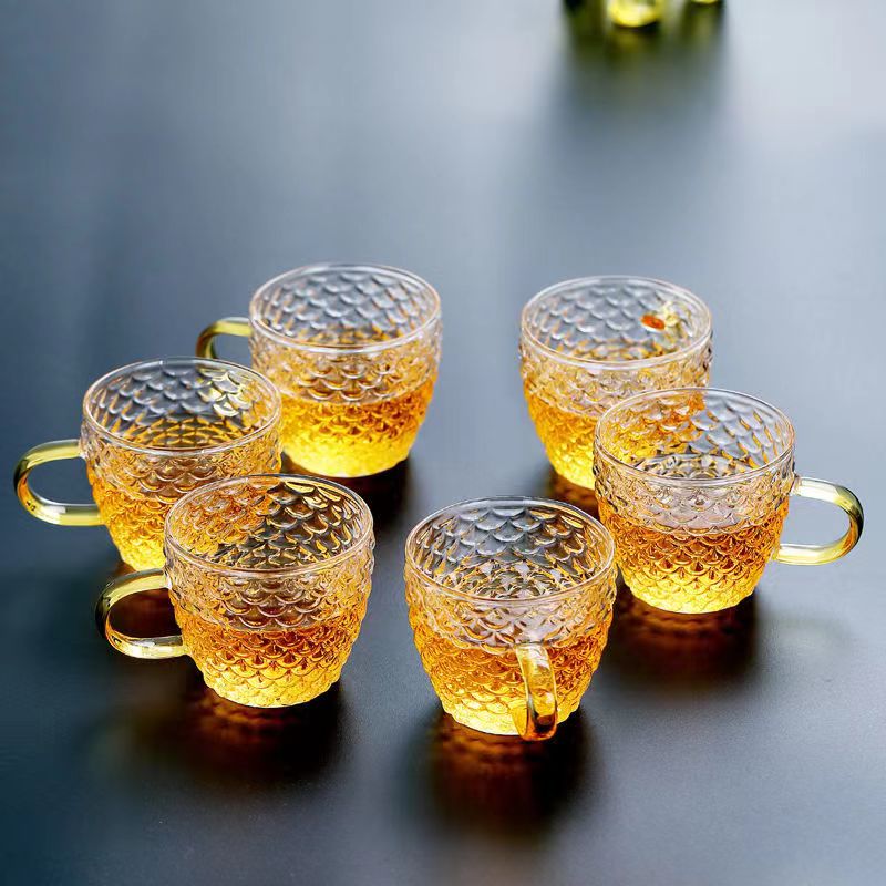 Glass Tea Cups small Cups Home - Coffee Tea And Sugar Set 评论和价格