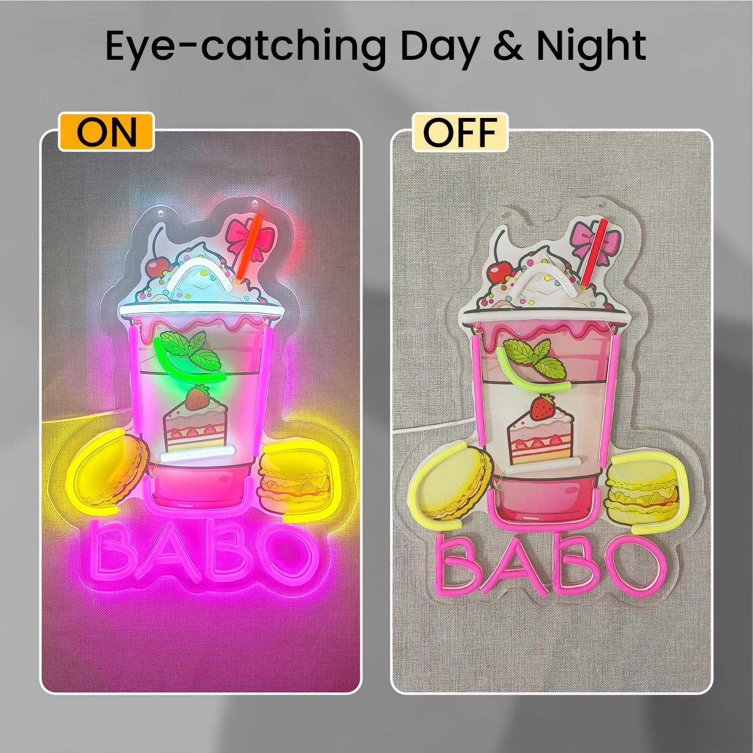 Boba Neon Sign Light Up Bubble - Coffee Tea & Jane 评论和价格