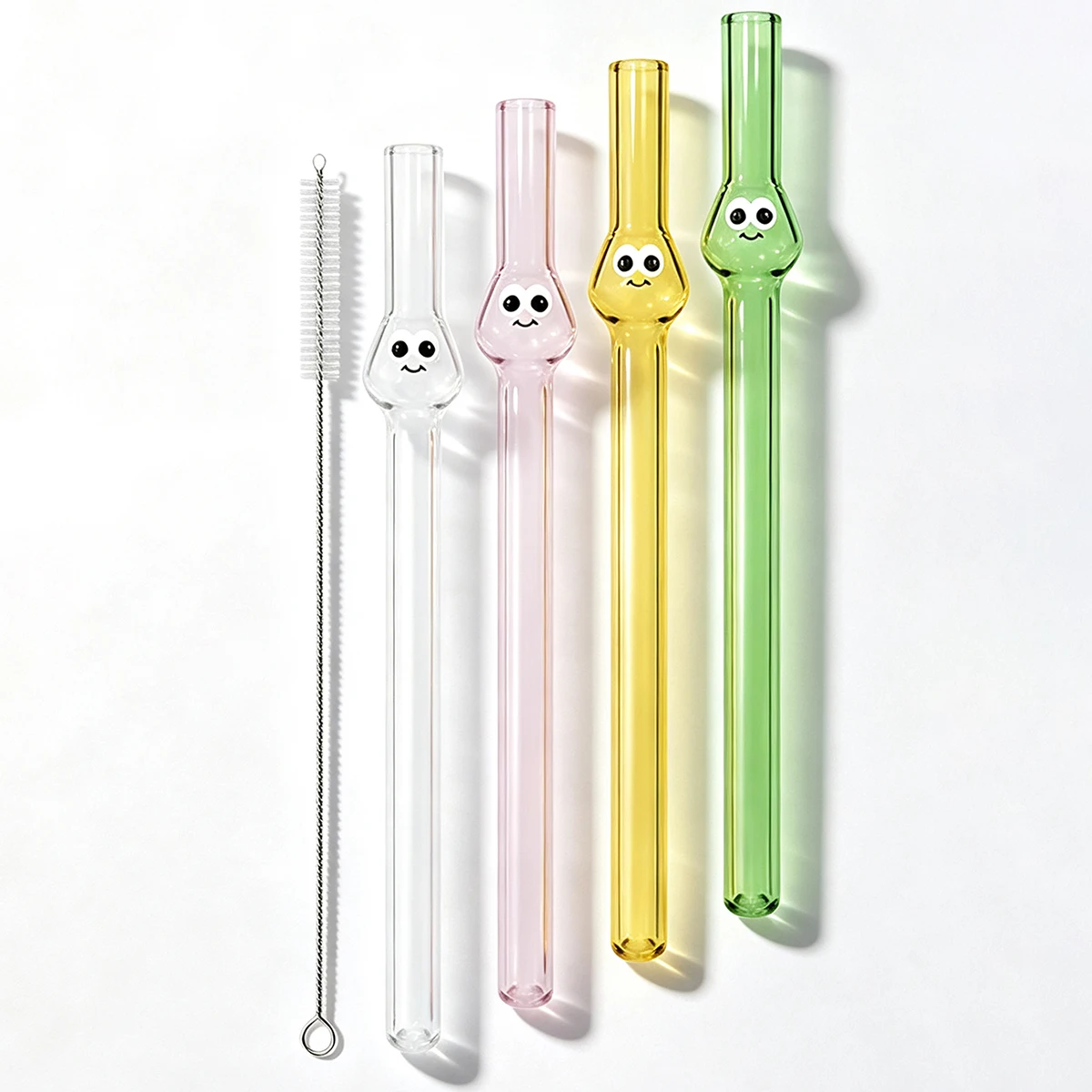 4pcs Wide 12mm Glass Straw Set - Coffee Tea And Sugar Set 评论和价格