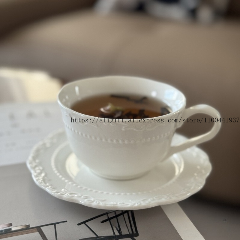 French Light Luxury Embossed F - Coffee Tea And Sugar Set 评论和价格
