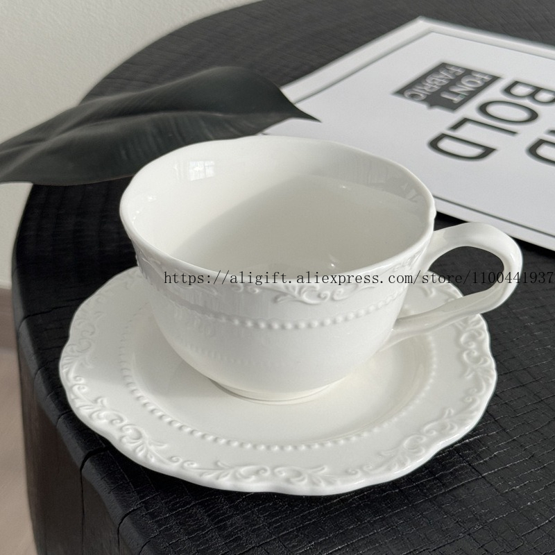 French Light Luxury Embossed F - Coffee Tea And Sugar Set 评论和价格