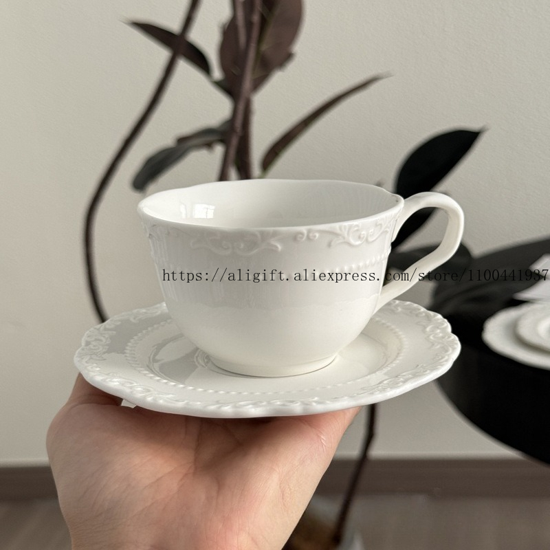 French Light Luxury Embossed F - Coffee Tea And Sugar Set 评论和价格