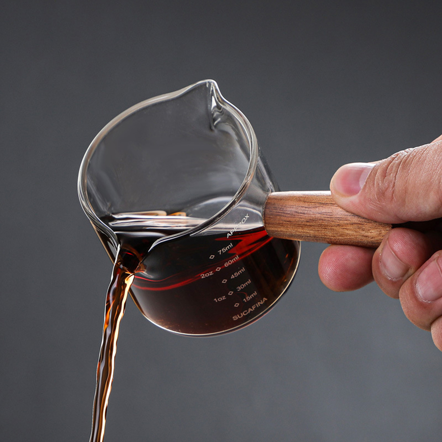 50-250ml Wood Handle Glass Esp - Barista Milk Jug 评论和价格